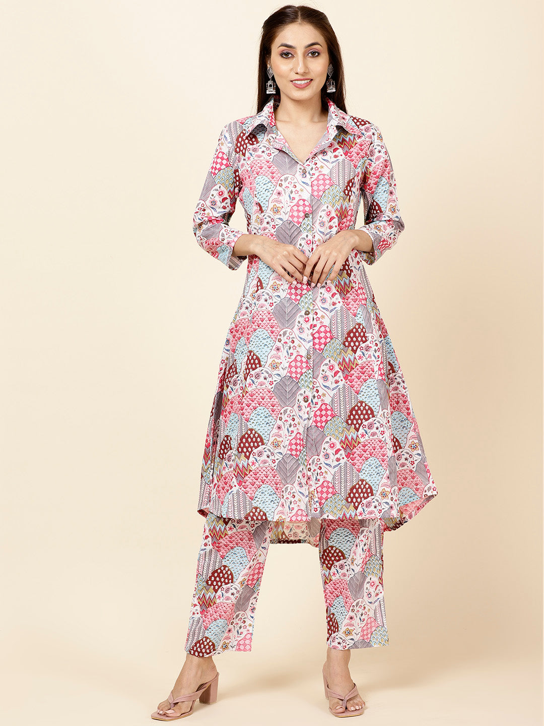 Printed Cotton Kurta With Pants
