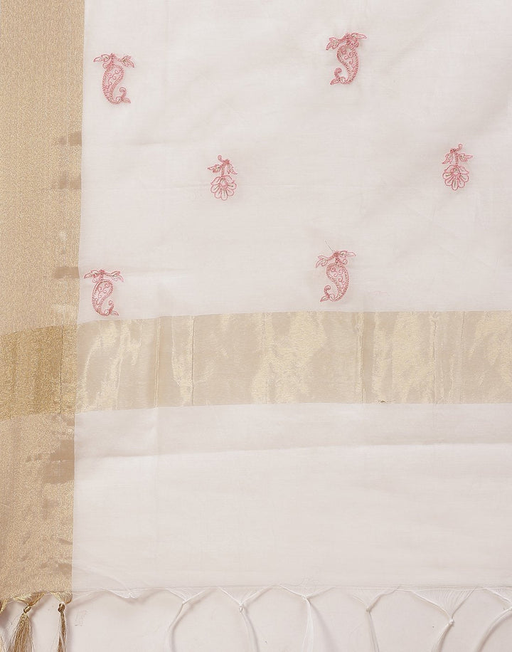 Chanderi Embroidered Suit Piece