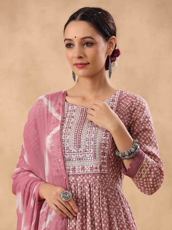 Block Printed Cotton Kurta With Pants &amp; Dupatta