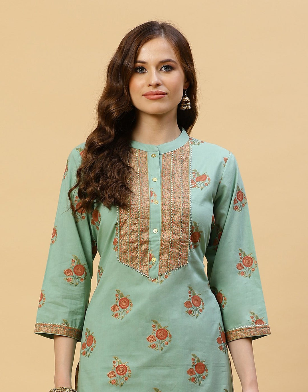 Printed Cotton Kurti With Plazzo