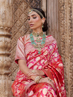 Floral Zari Jaal Banarasi Woven Saree