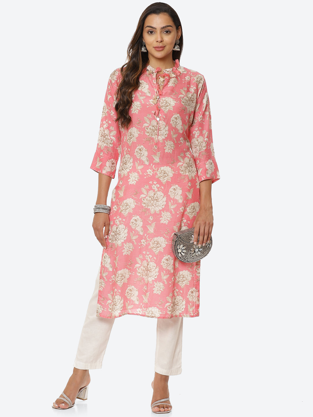 Floral Printed Muslin Kurta