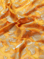 Floral Zari Jaal Georgette Plain Saree