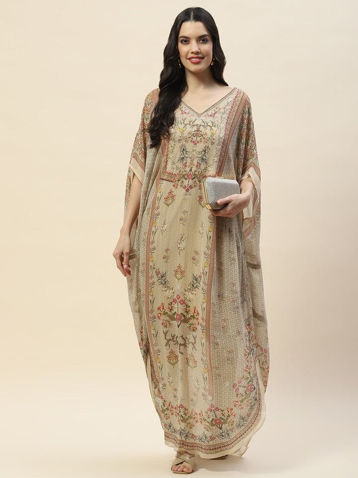 Digital Print Georgette Kaftan Kurta