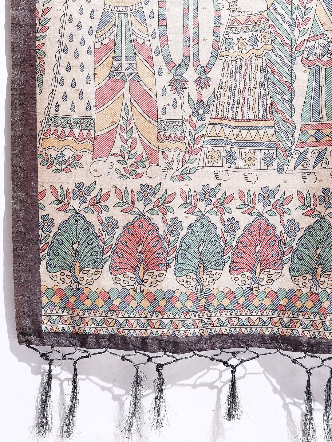 Printed Tussar Silk Saree
