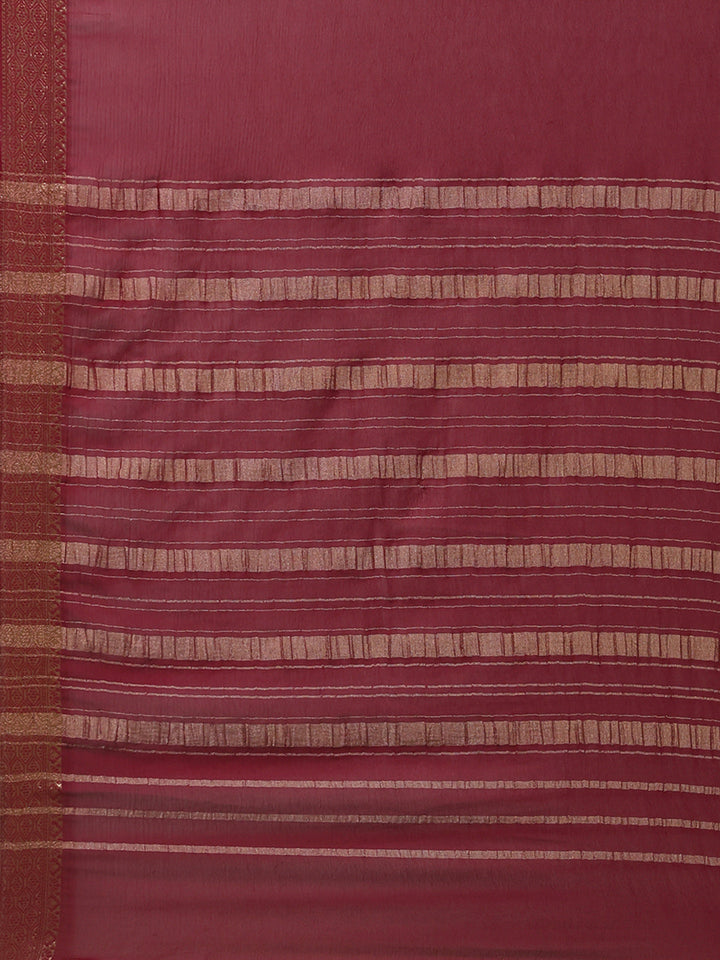 Woven Border Chiffon Woven Saree