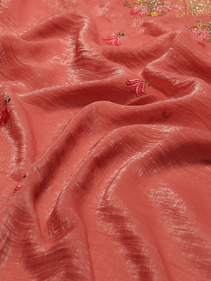 Embroidery Border Organza Saree