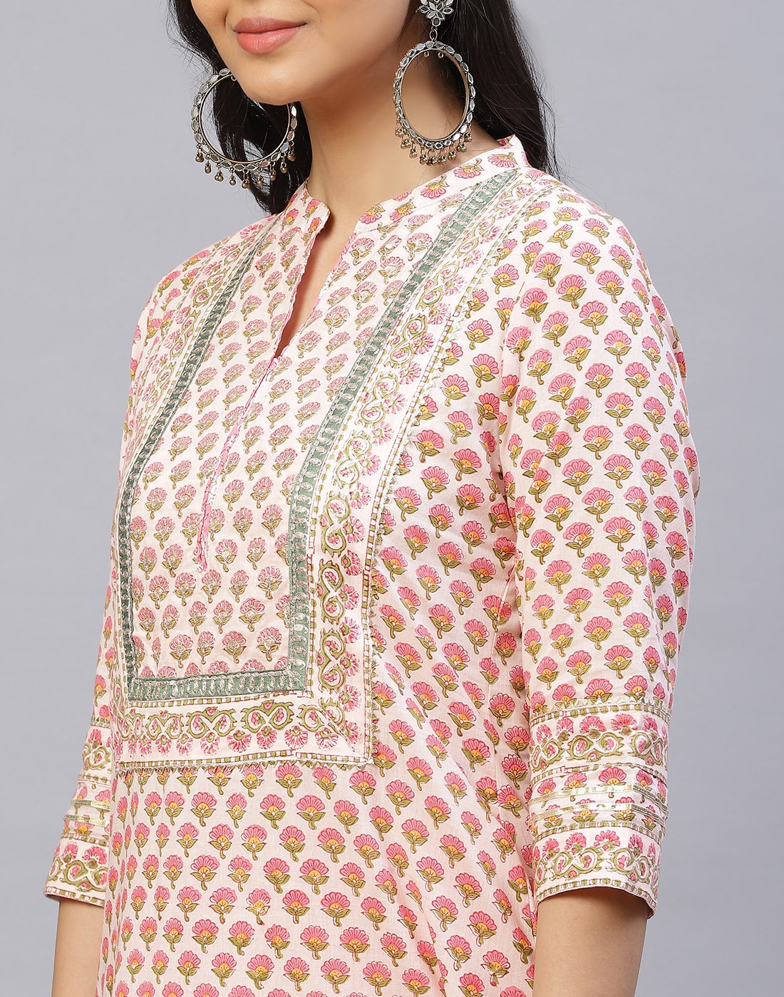 Printed Cotton salwar Kameez Stitched Suit With Kota Printed Dupatta