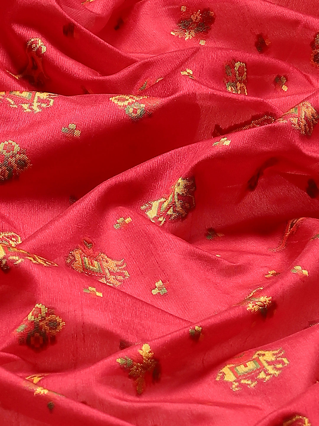 Zari Border Booti Art Silk Woven Saree