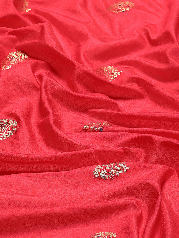 Zari Border Booti Art Silk Woven Saree