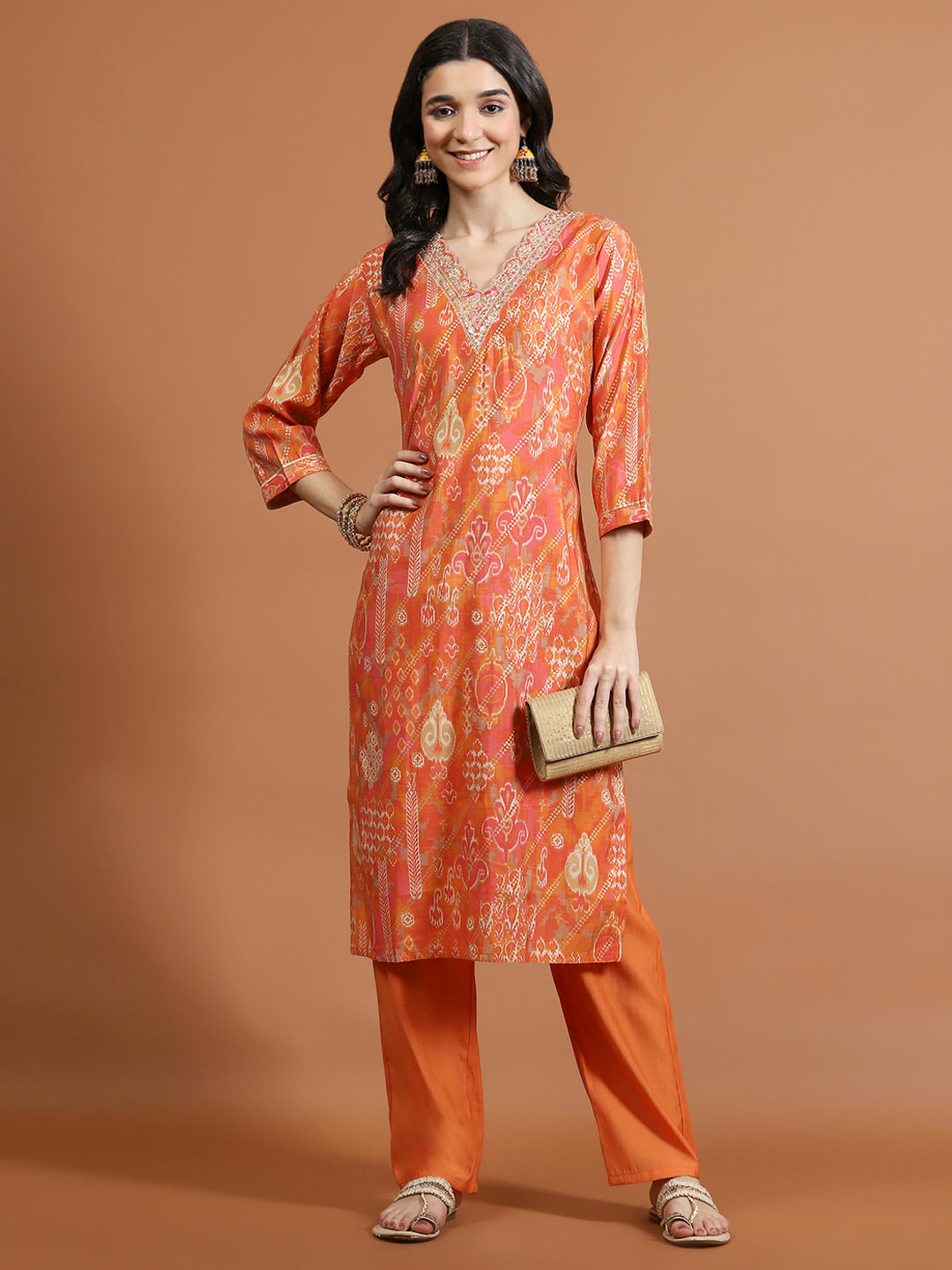 Printed Muslin Kurta With Pants
