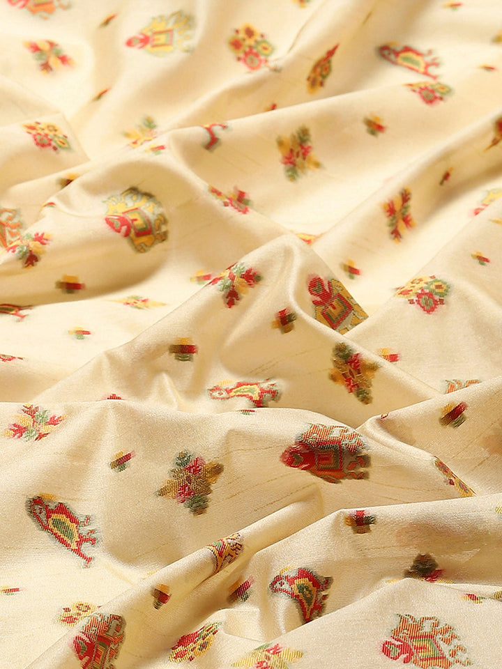 Zari Border Booti Art Silk Woven Saree