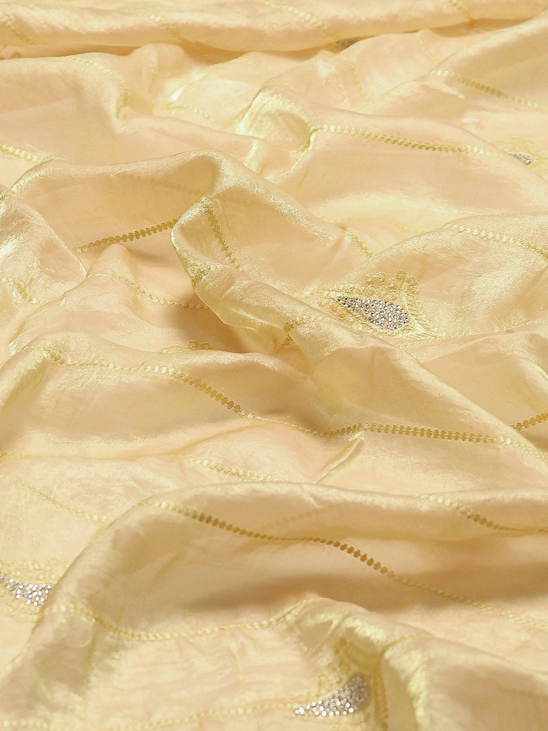 Zari Border Booti Organza Saree