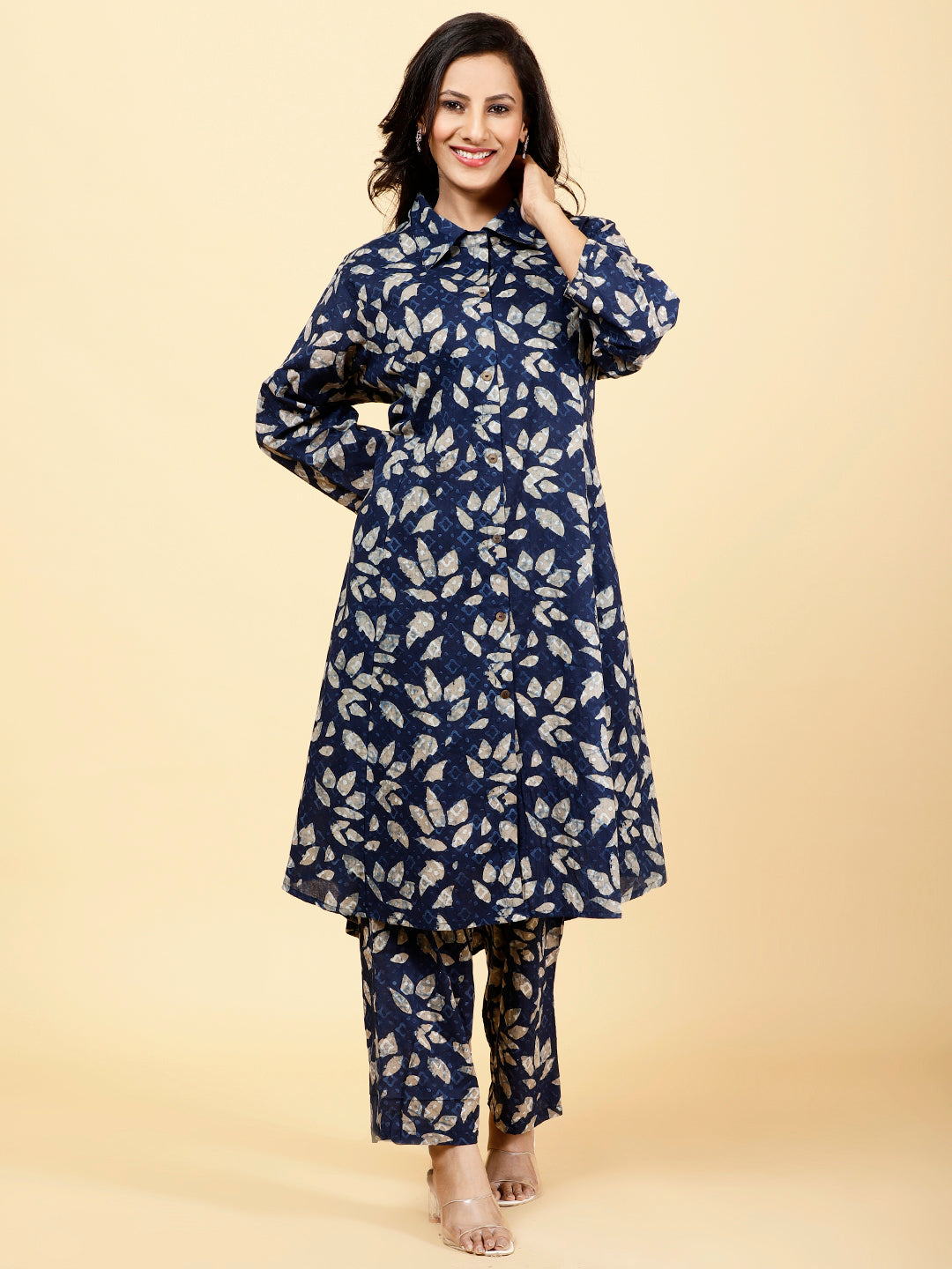 Printed Cotton Kurta With Pants