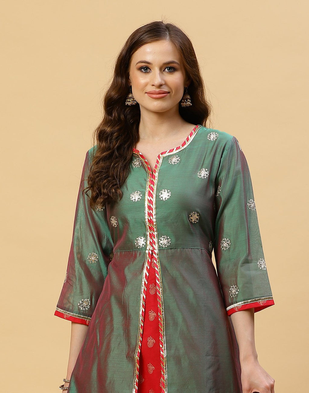 Printed Cotton Anarkali Kurti With Pant