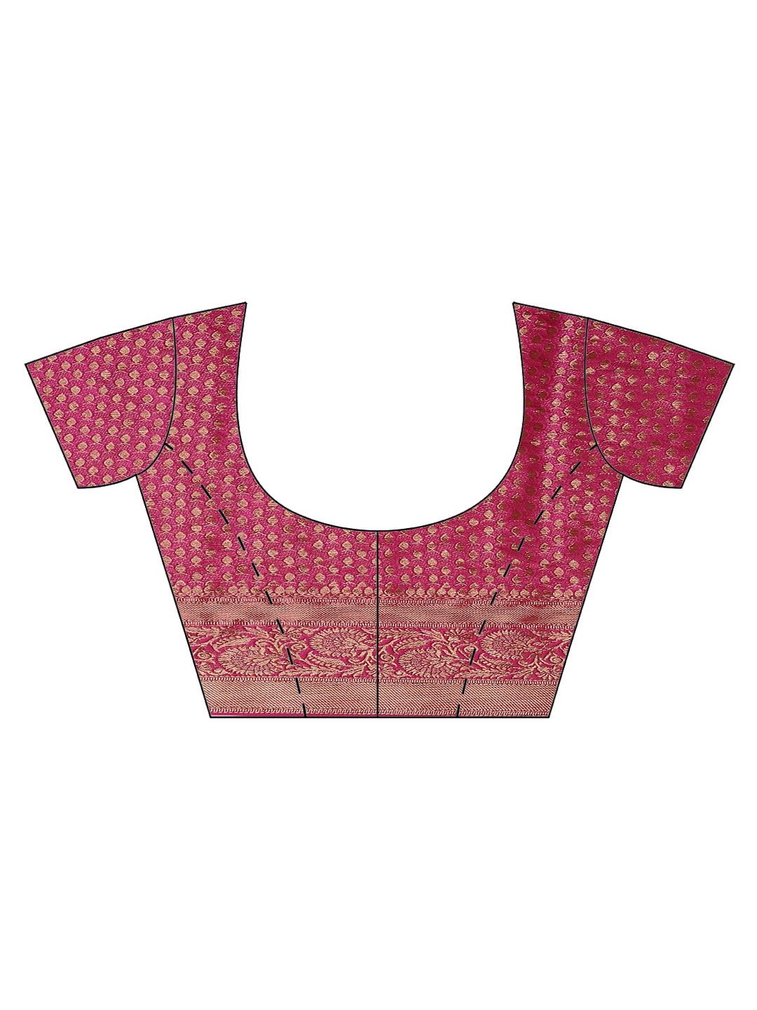 Brocade Zari Booti Art Handloom Woven Saree