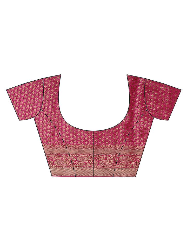 Brocade Zari Booti Art Handloom Woven Saree