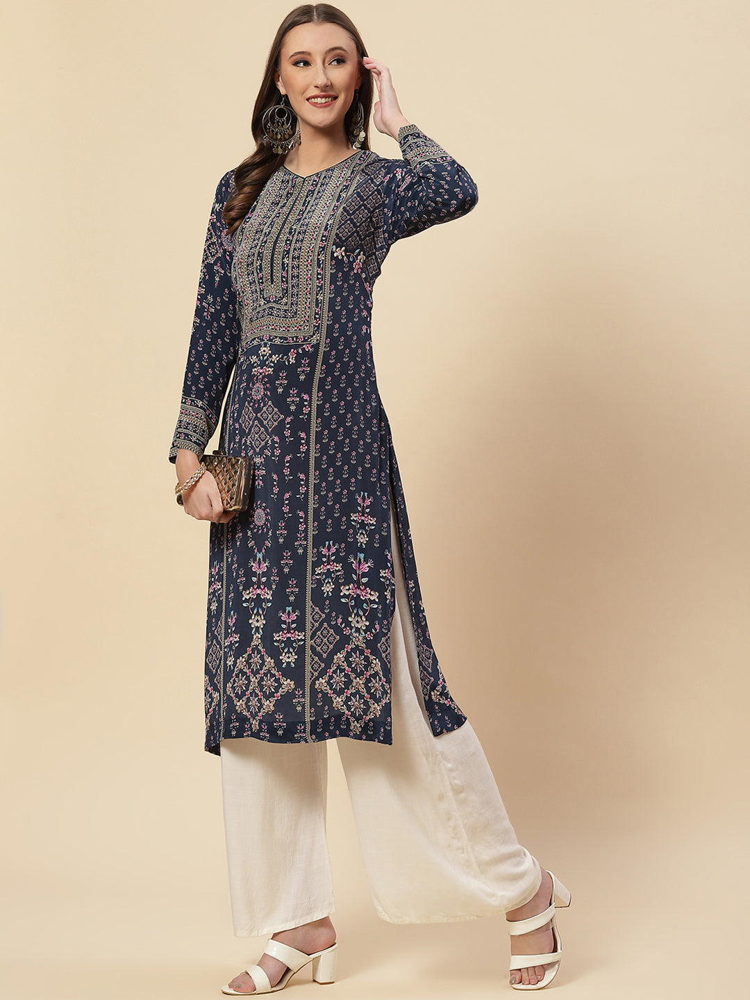 Printed Crepe Kurta