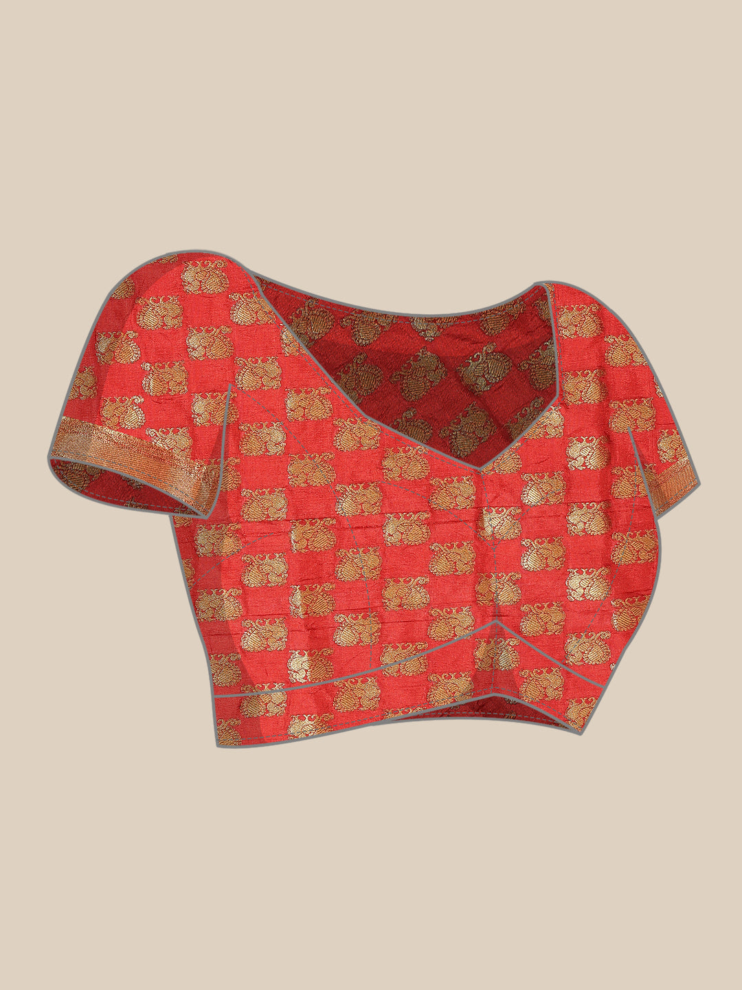 Zari Border Booti Art Handloom Woven Saree