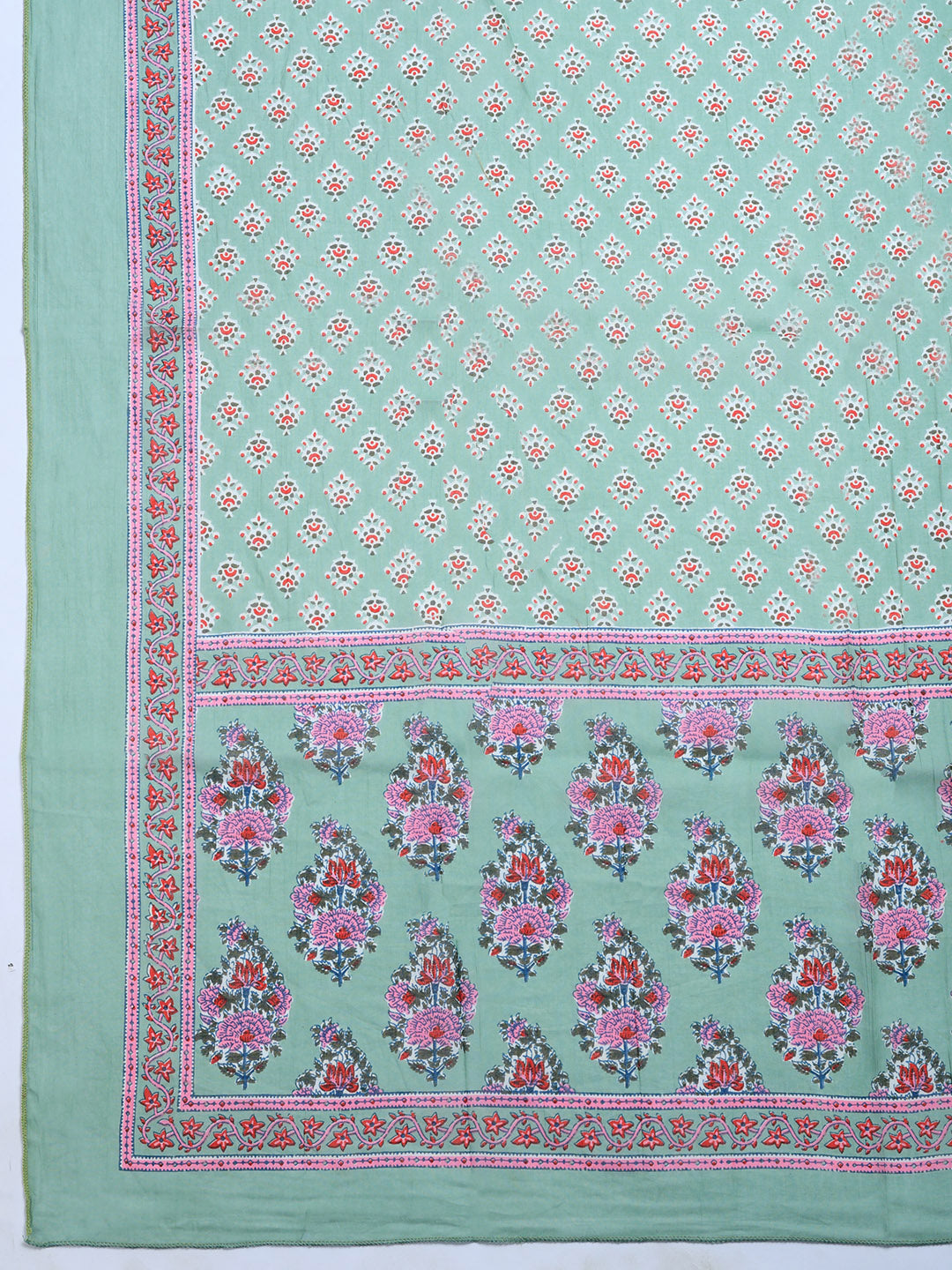 Printed Cotton Blend Kurta With Pant &amp; Dupatta
