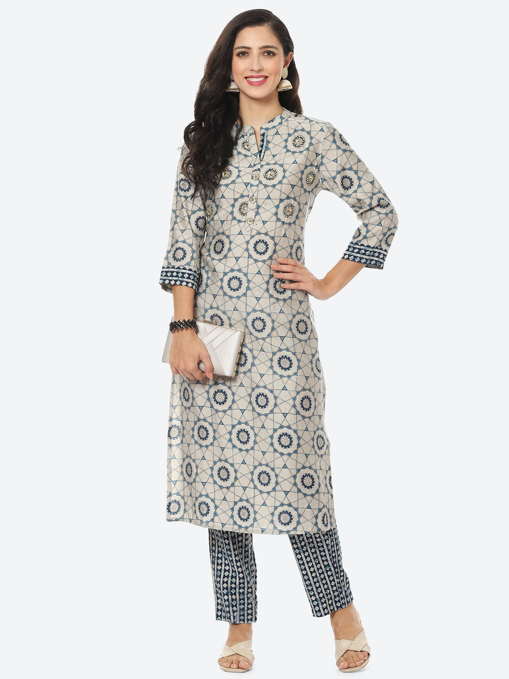 Printed Muslin Kurti With Pant