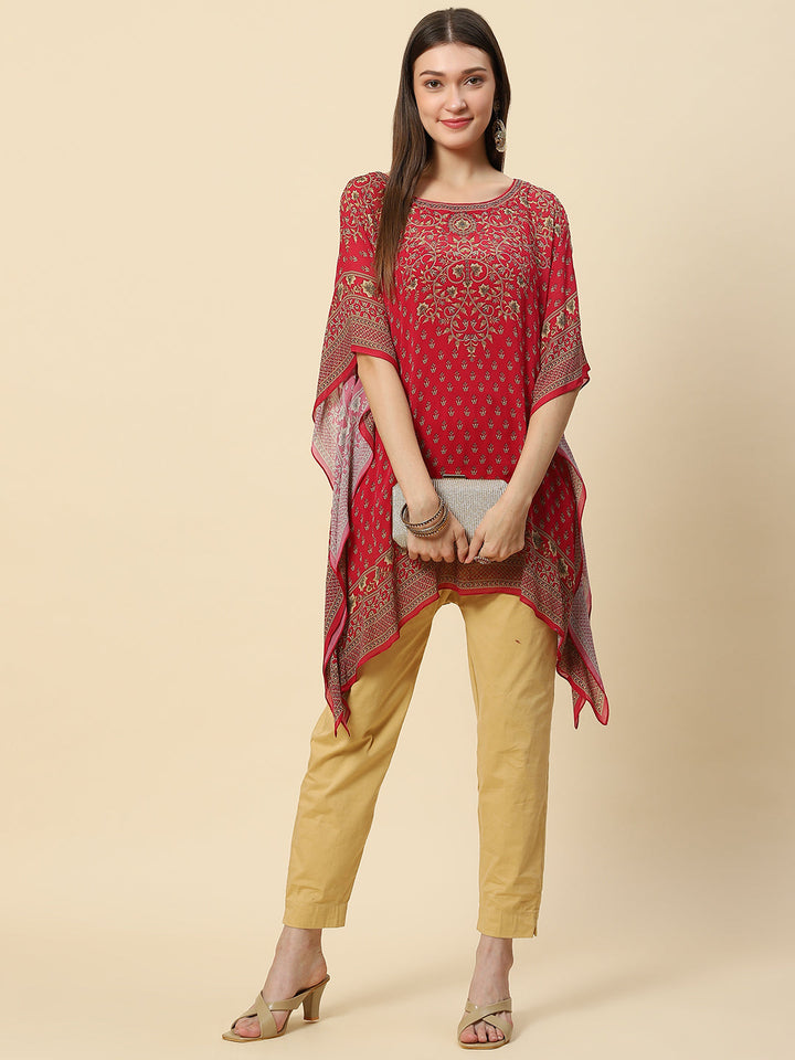 Digital Printed Georgette Kaftan Kurta