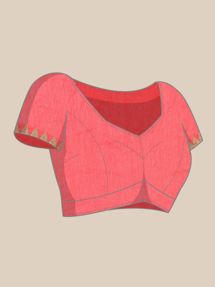 Plain Art Handloom Saree with  Temple Border