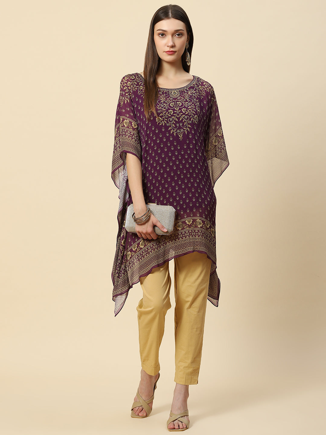 Digital Printed Georgette Kaftan Kurta