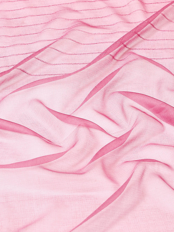 Plain Zari Border Organza Saree