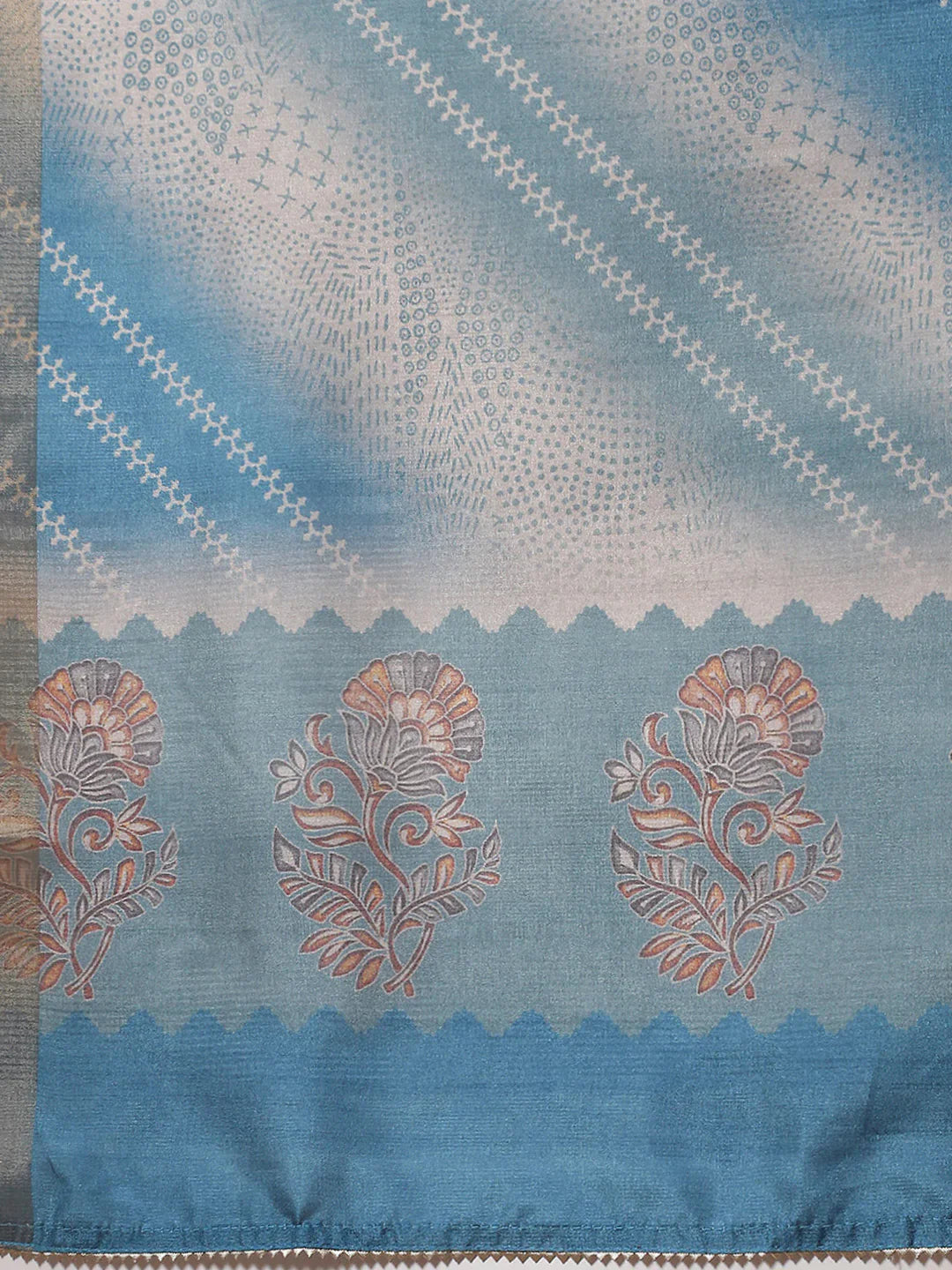 Neck Embroidered Art Tussar Unstitched Suit Piece With Dupatta