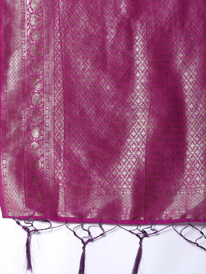 Zaari Jaal Woven Crepe Saree
