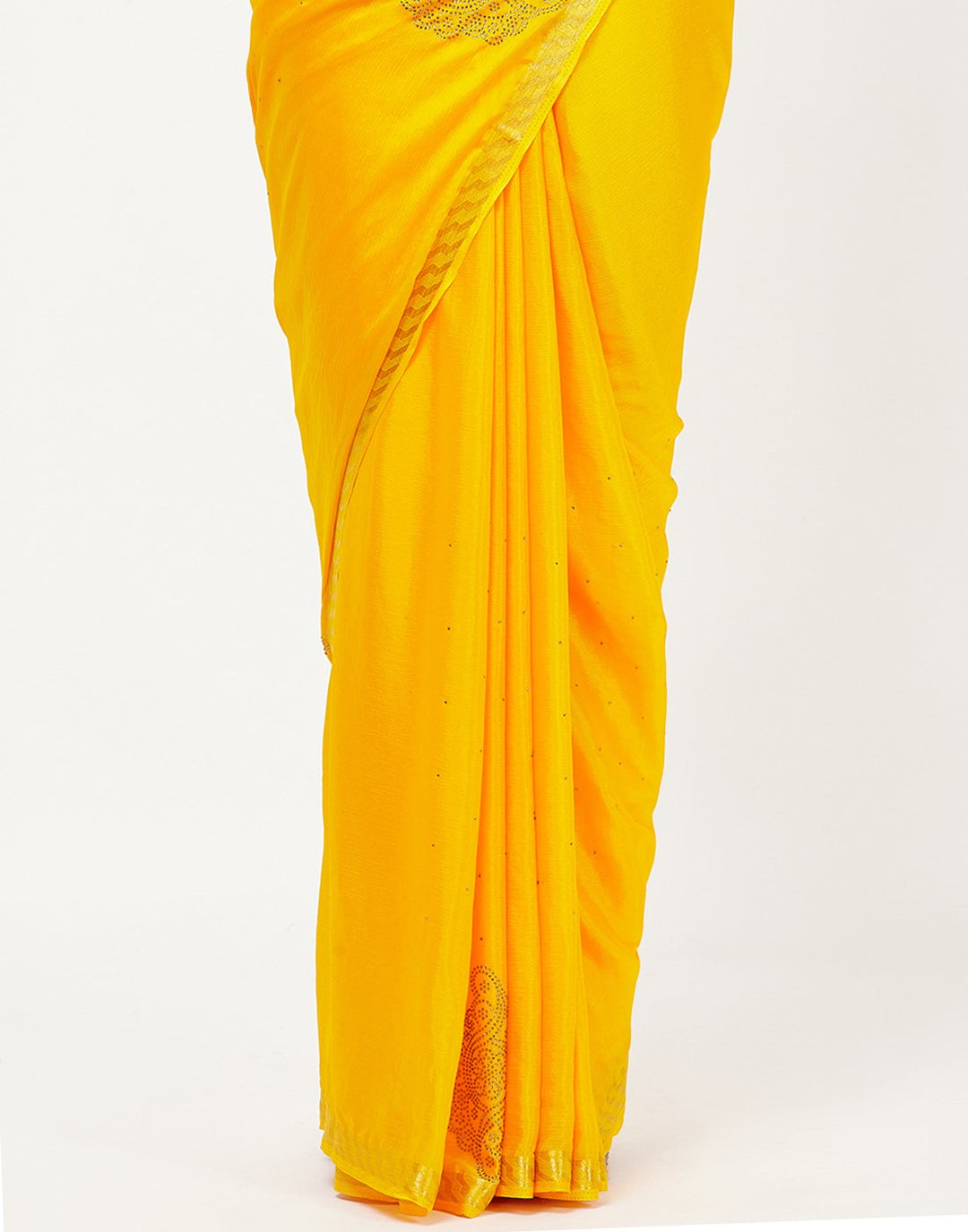Mustard Art Crepe Saree