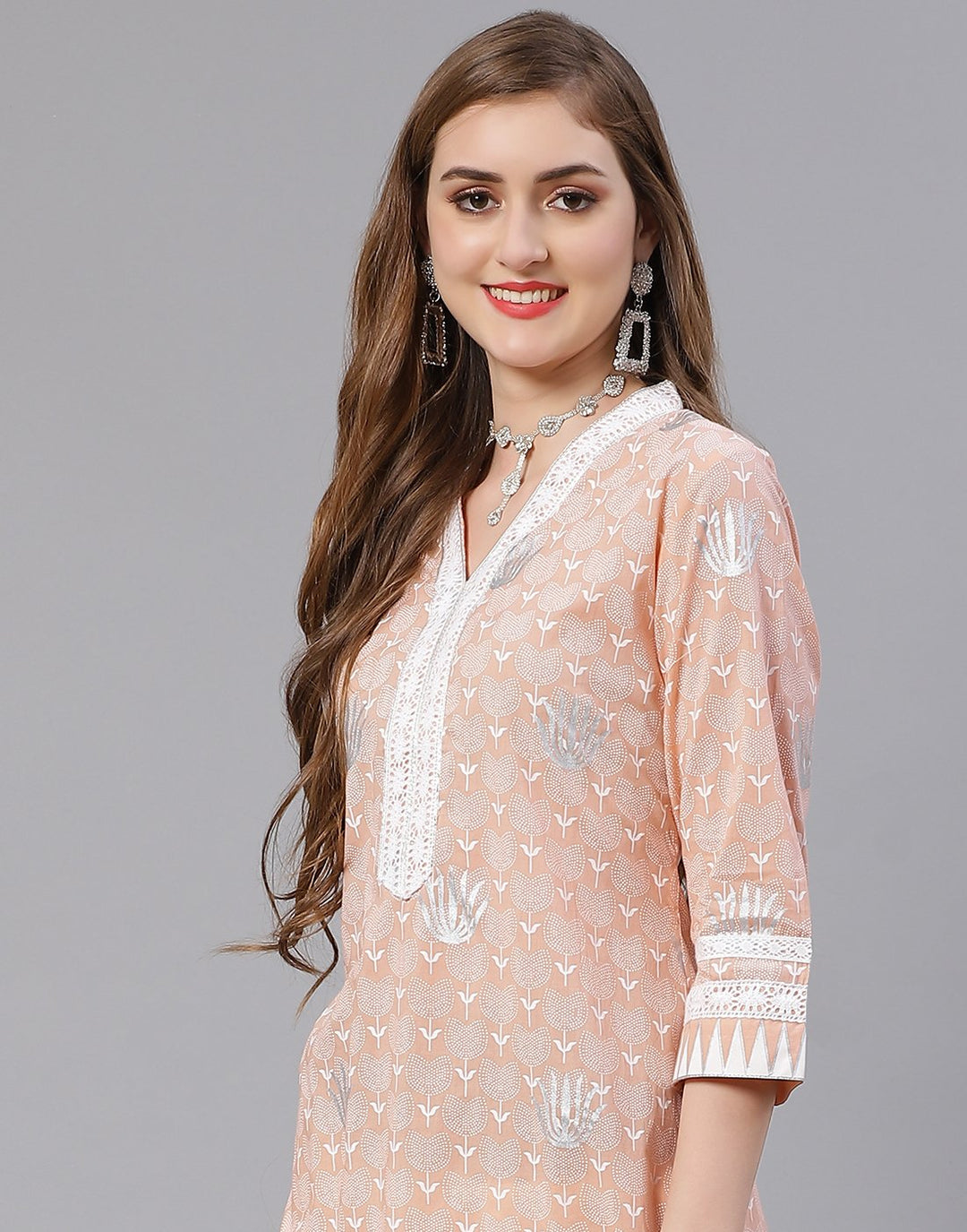 Printed Cotton Kurti Pant Set
