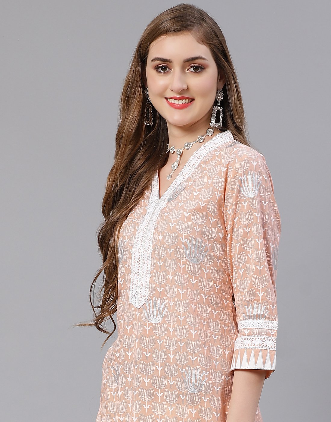 Printed Cotton Kurti Pant Set