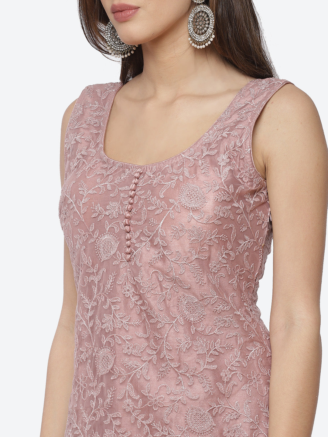Embroidered Net Stitched Salwar Kameez With Net Dupatta
