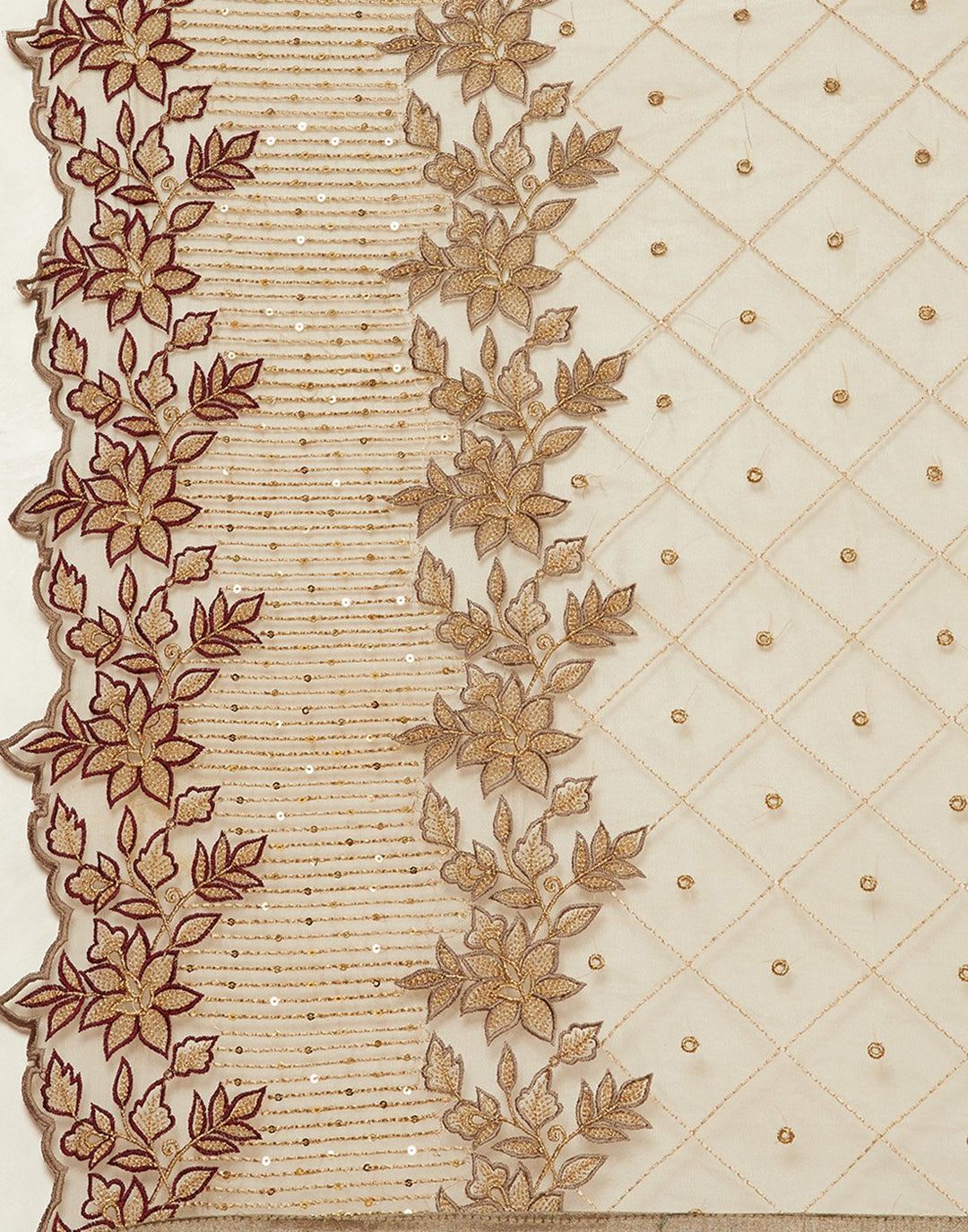 Embroidered Chanderi Suit Piece With Organza Dupatta