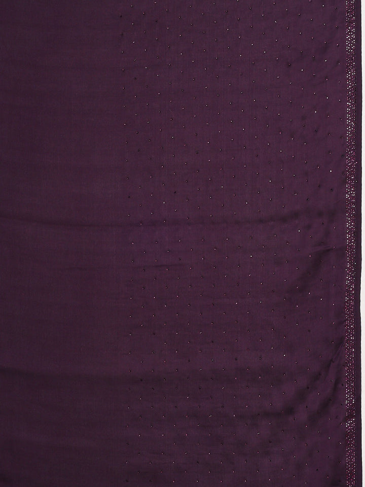 Embroidered Satin Saree