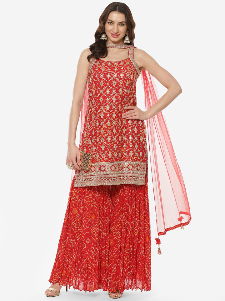 Bandhez Printed Georgette Stitched Salwar Kameez With Net Dupatta