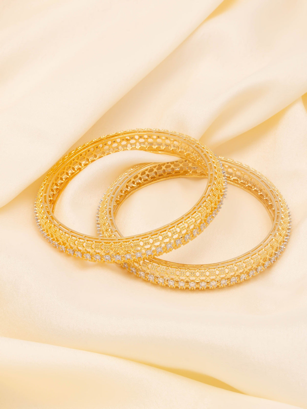 Gold & White Bangle Set