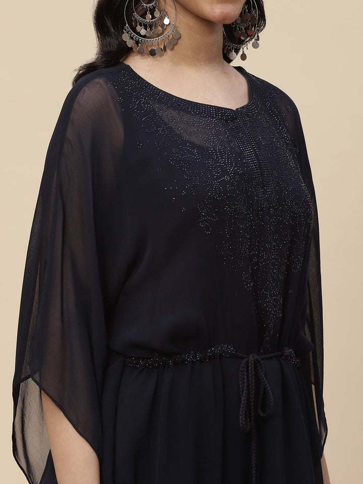 Sequin Embroidered Georgette Kaftan Kurta