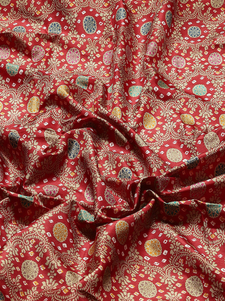 Zari Border Printed Handloom Saree