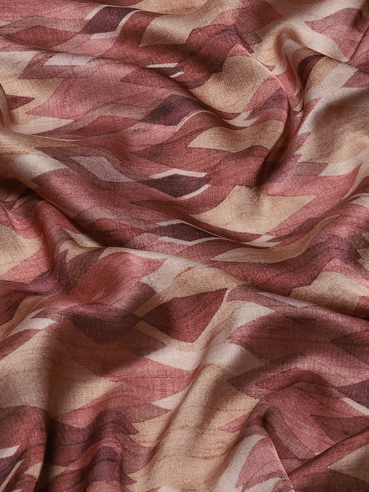 Abstract Digital Printed Satin Saree