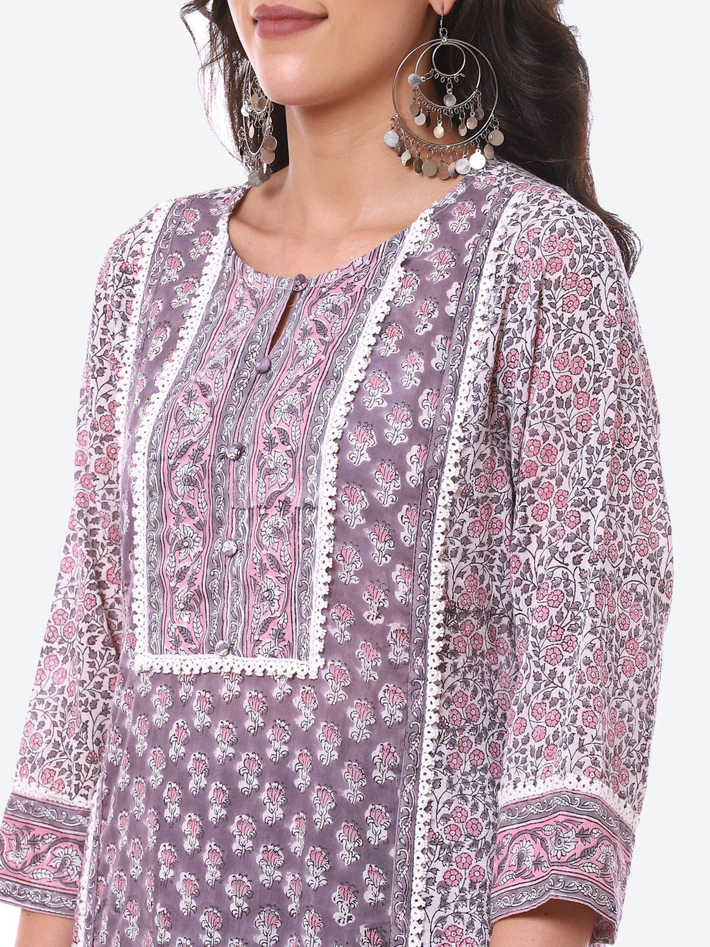 Floral Printed Cotton Kurta With Pant