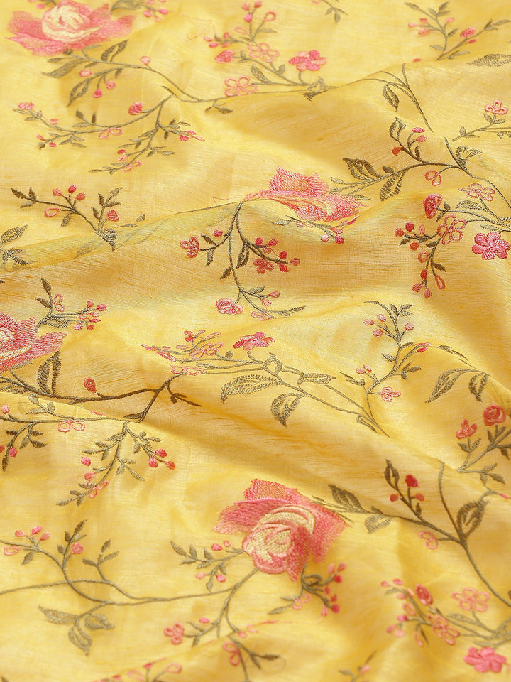 Resham Jaal Embroidered Cotton Saree