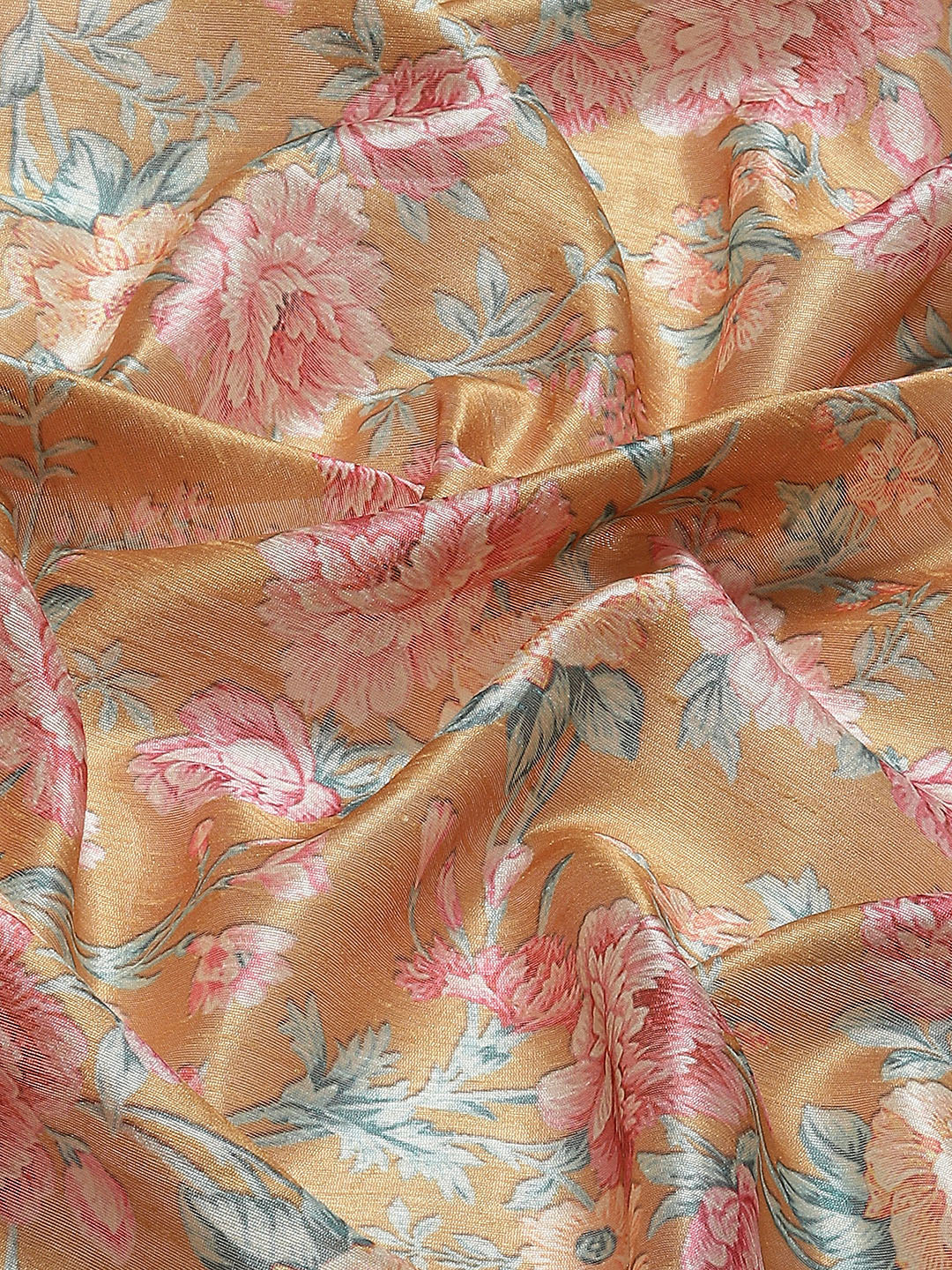 Digital Floral Printed With Resham Border Tussar Saree