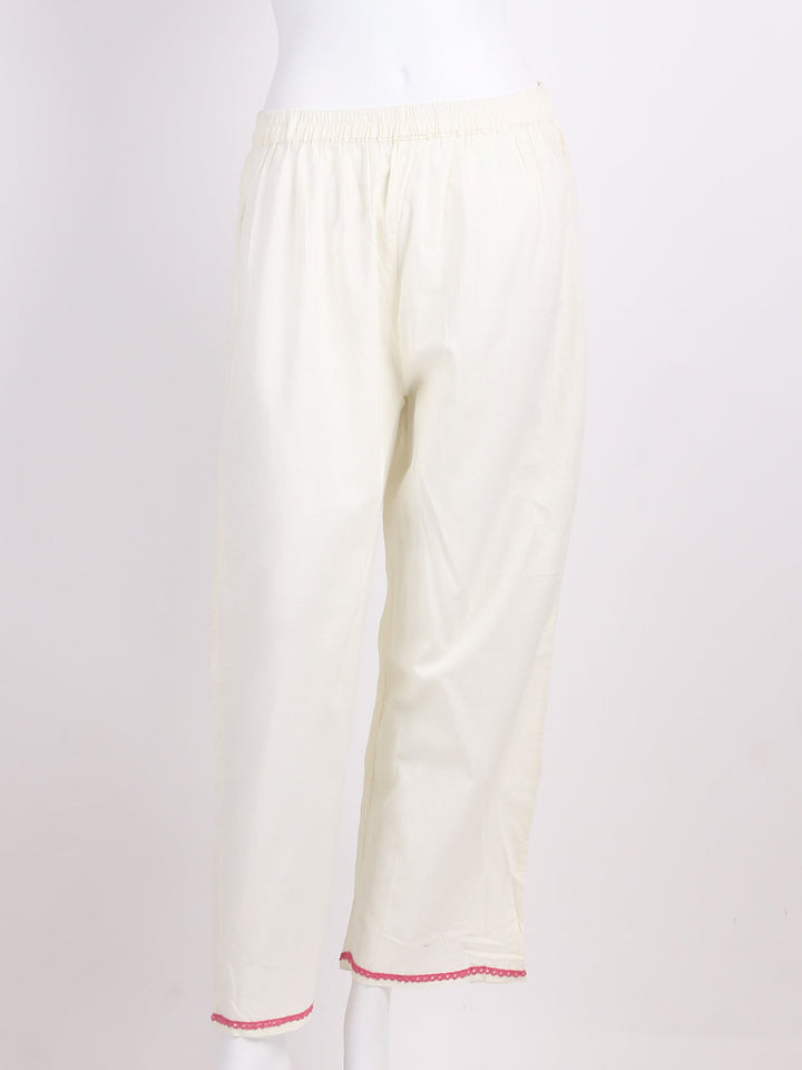 Neck Embroidered Cotton Blend Kurta &amp; Pants