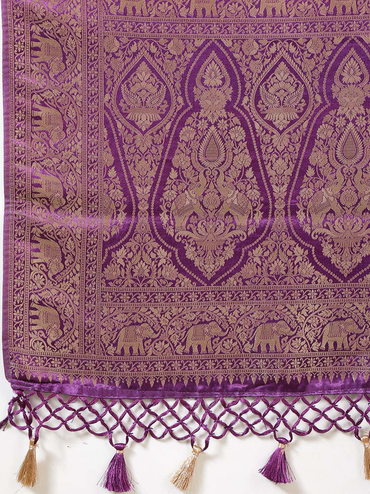 Woven Design Satin Saree