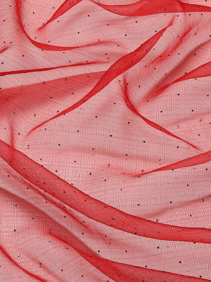 Stone Work Organza Plain Saree