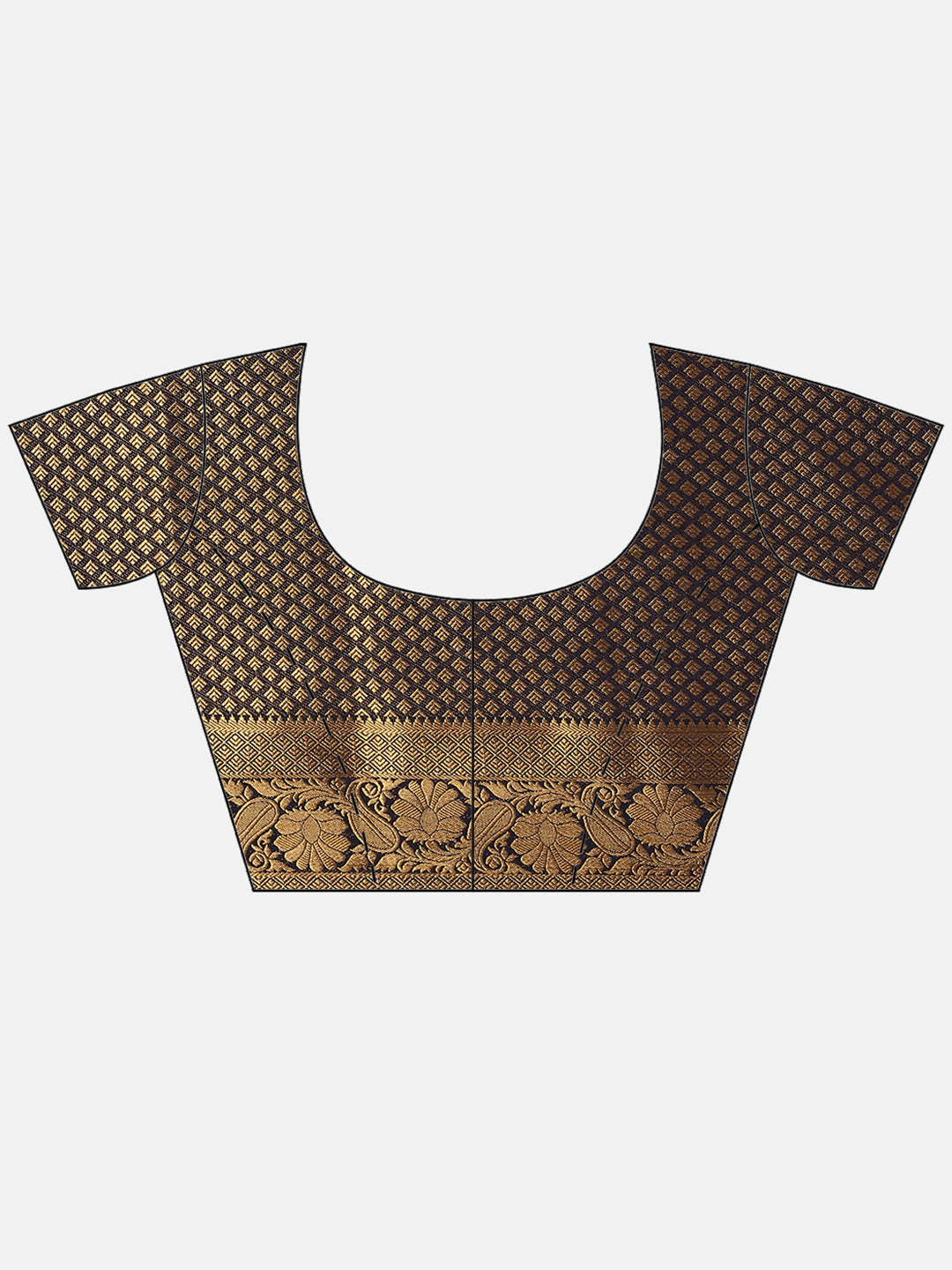 Zari Border Booti Art Handloom Saree With Running Blouse