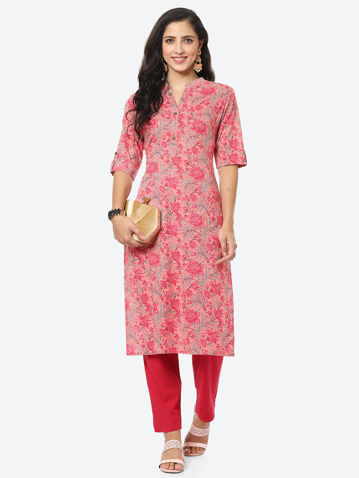 Floral Printed Cotton Kurti